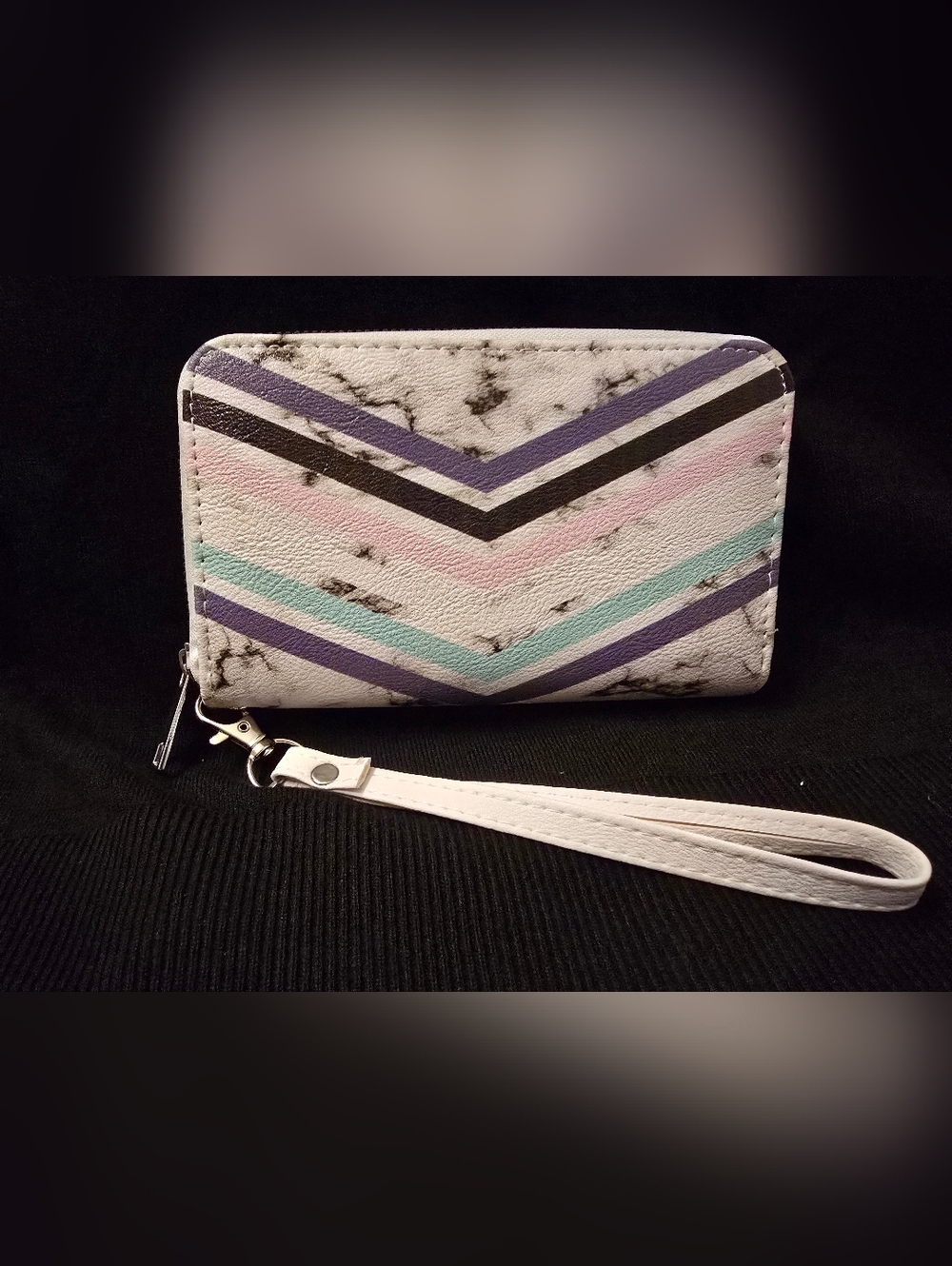 Wristlet Wallet - White with Pastel Accents